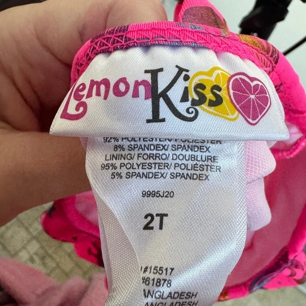 NWOT Lemon Kiss 2T Girls Hot Pink Rainbow Mermaid Bikini Bathingsuit Bottom